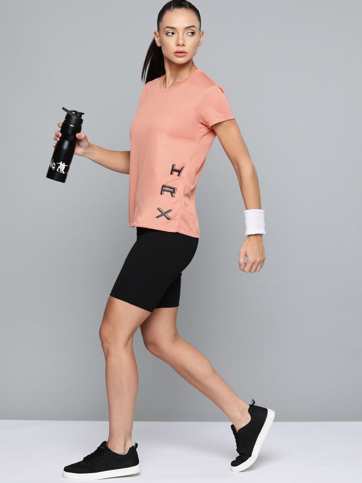 HRX By Hrithik Roshan Running Women Design To Comment Rapid-Dry Brand Carrier Tshirts