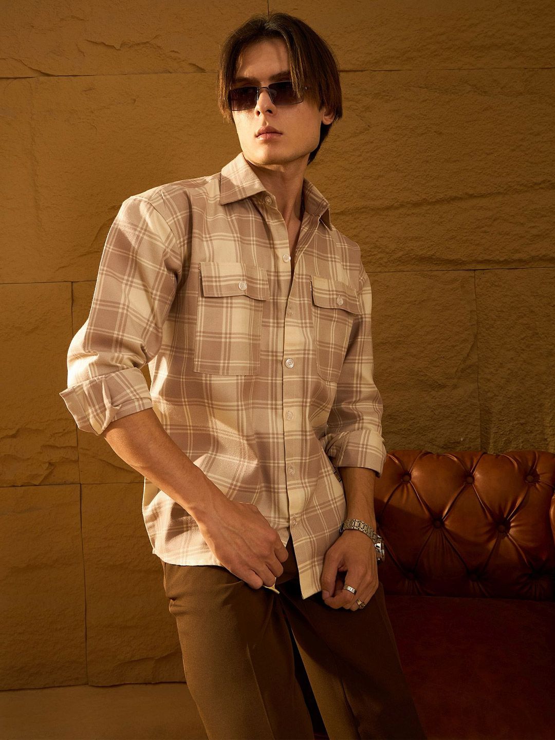 Dennison Men Double Pocket Drop Bahu Kapas Berlebihan