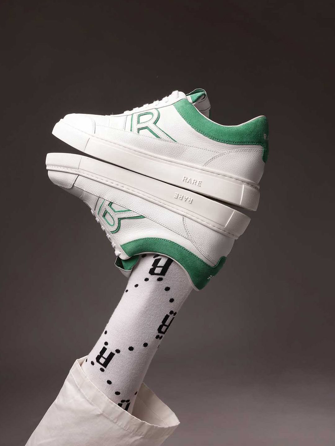 RARE RABBIT Men Perforations Leather Sneakers