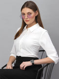 Style Quotient Women White Solid Formal Shirt