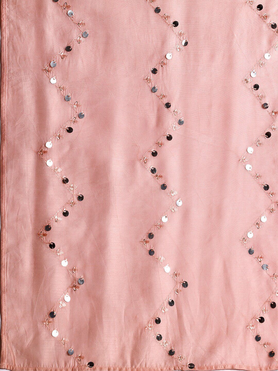 Libas Floral Yoke Design Sequinned Straight Kurta With Trousers & Dupatta