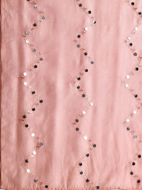 Libas Floral Yoke Design Sequinned Straight Kurta With Trousers & Dupatta