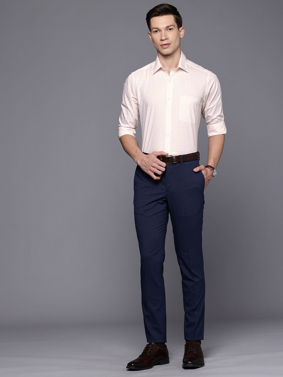 Raymond Slim Fit Checked Pure Cotton Formal Shirt