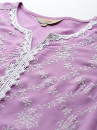 Anouk Floral Print Kurta with Trousers & Dupatta