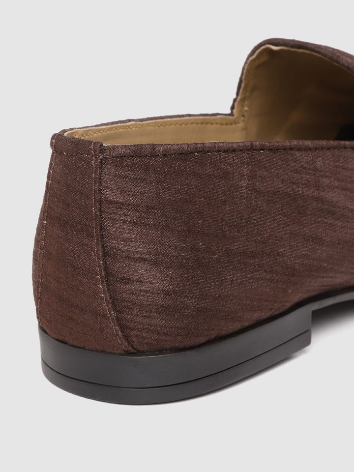 House of Pataudi Men Coffee Brown Solid Loafers