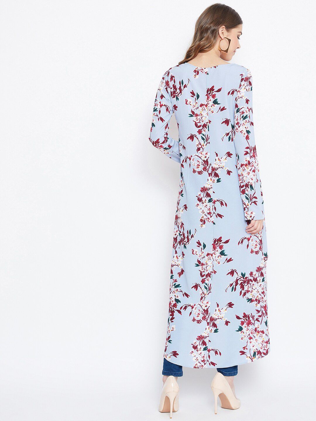 Berrylush Women Blue Printed High-Low Top