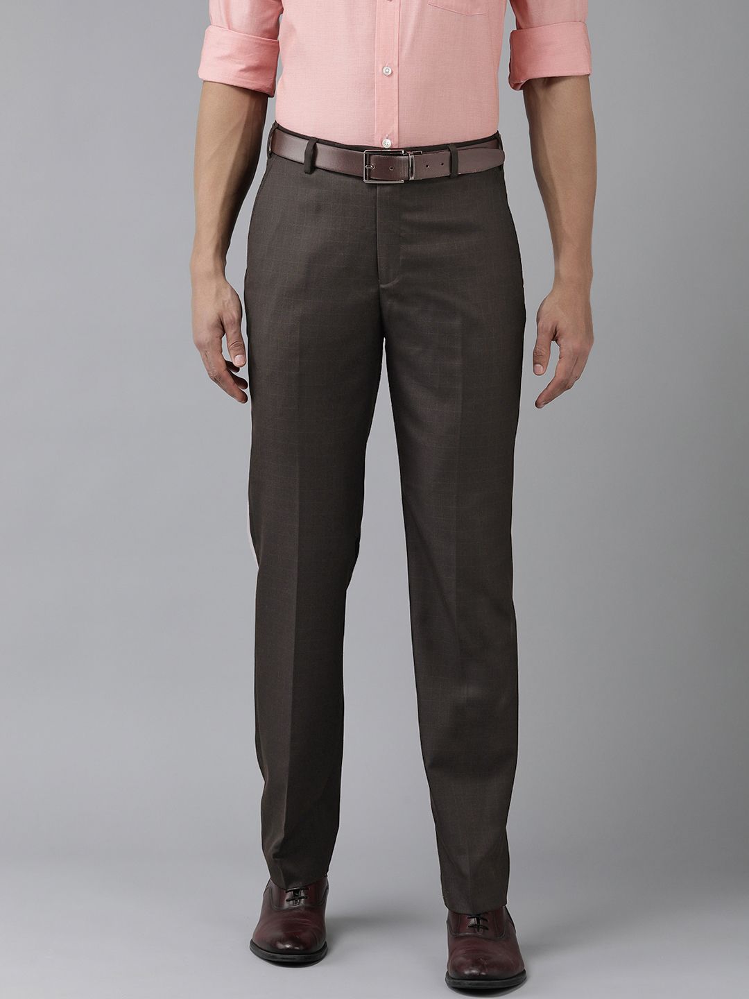 Park Avenue Men Checked Formal Trousers