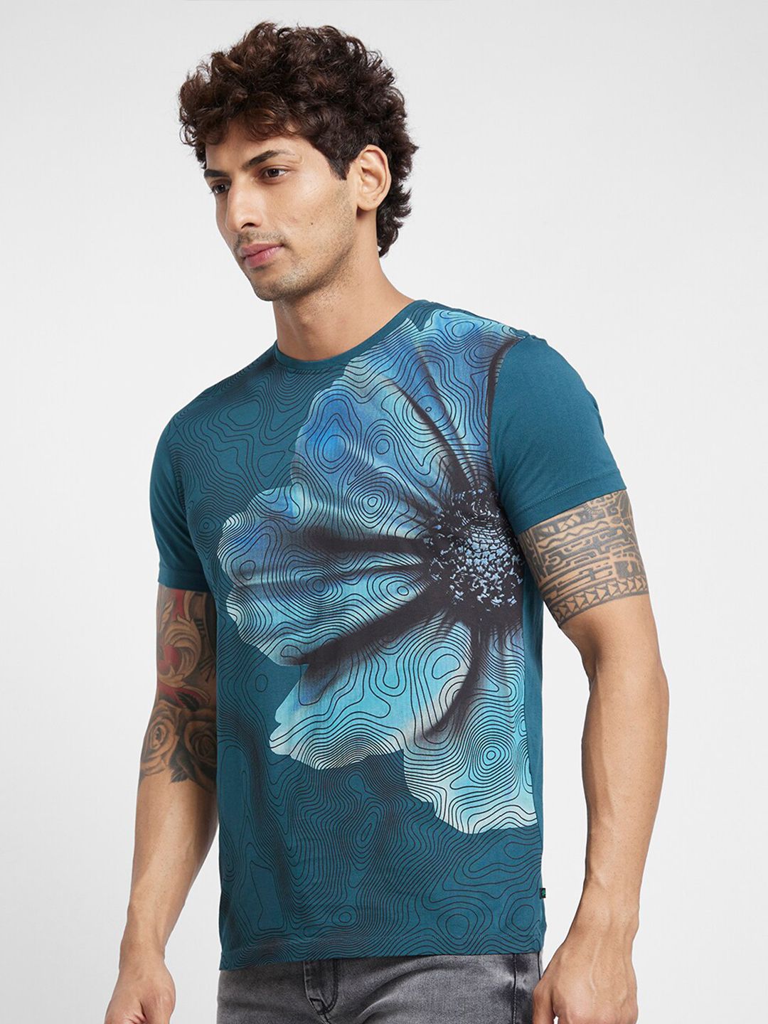 Being Human Floral Printed Cotton T-shirt
