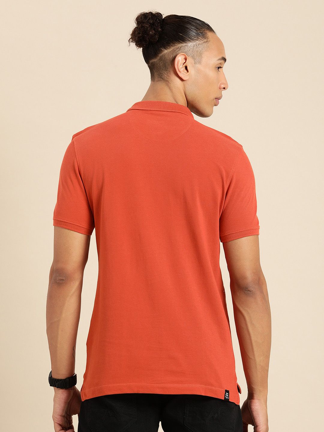 Being Human Striped Polo Collar Pure Cotton T-shirt