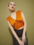 DressBerry Bowtiful Babe Crochet Inserts Tie-Up Empire Crop Top