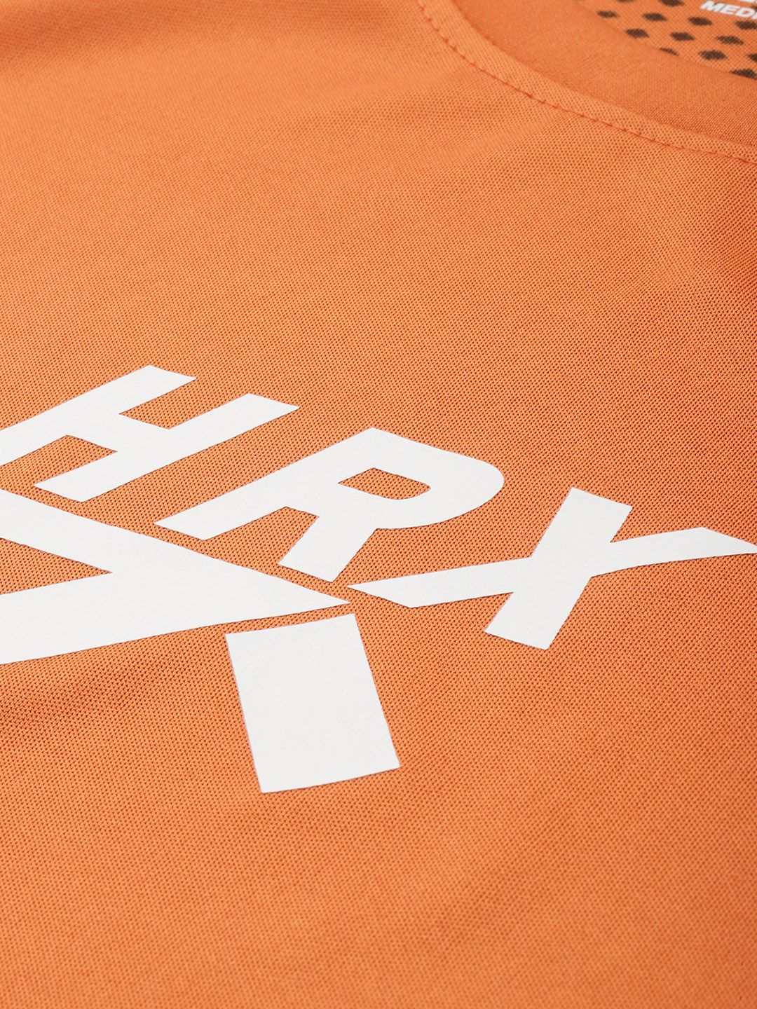 HRX by Hrithik Roshan Brand Logo Printed Raglan Sleeves Rapid-Dry Training T-shirt