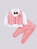 Moms Love Infant Boys Printed Pure Cotton Shirt with Joggers