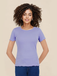 DressBerry Solid Ribbed T-shirt