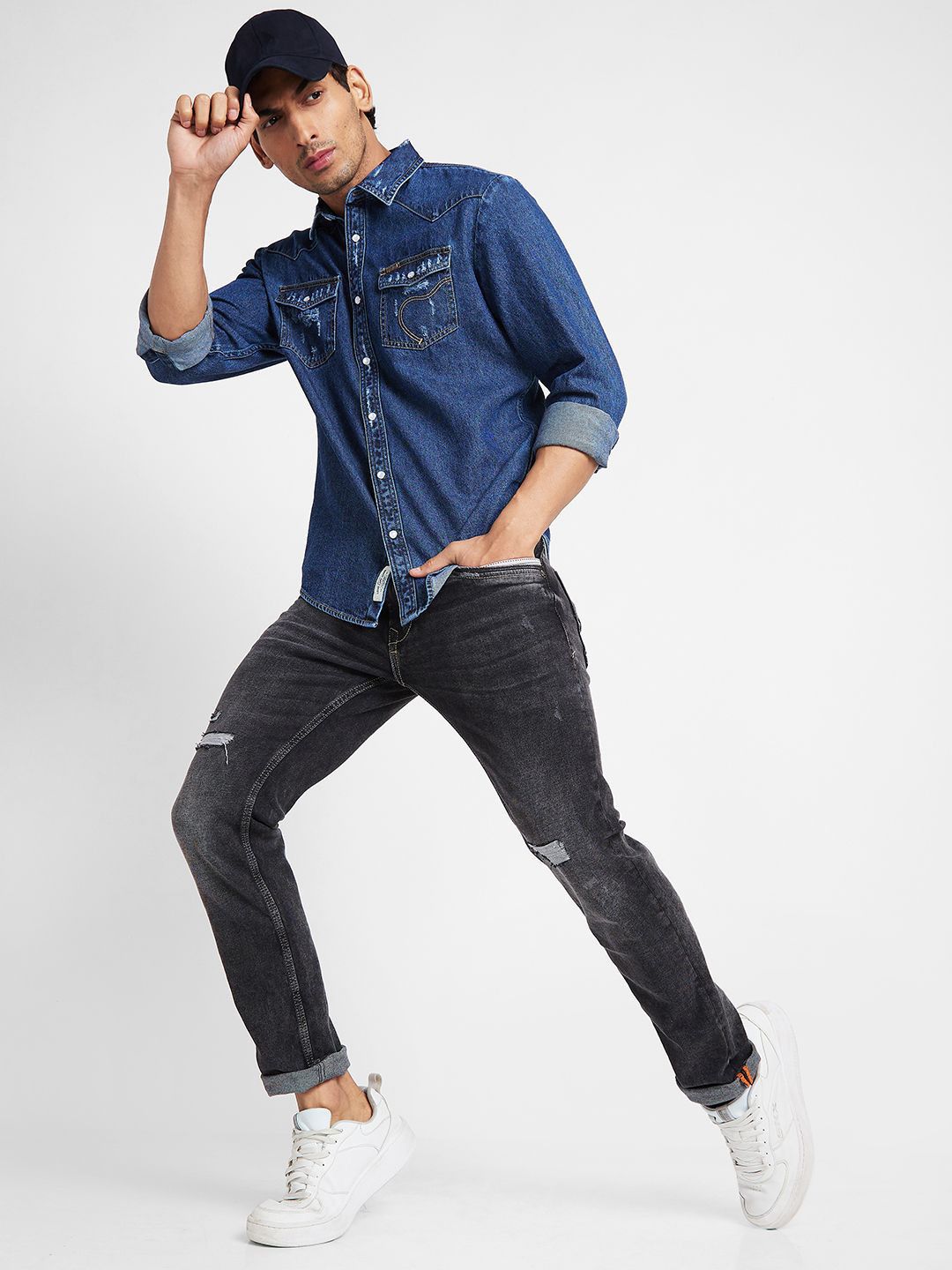 Being Human Men Slim Fit Opaque Faded Casual Shirt