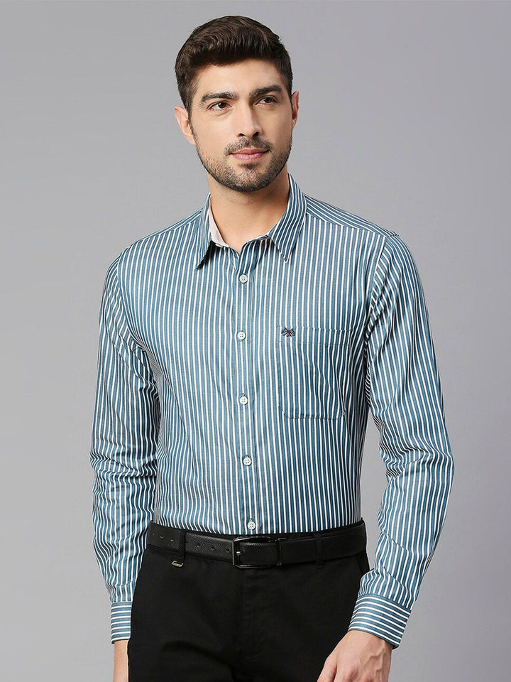 Thomas Scott  Classic Slim Fit Striped Pure Cotton Formal Shirt