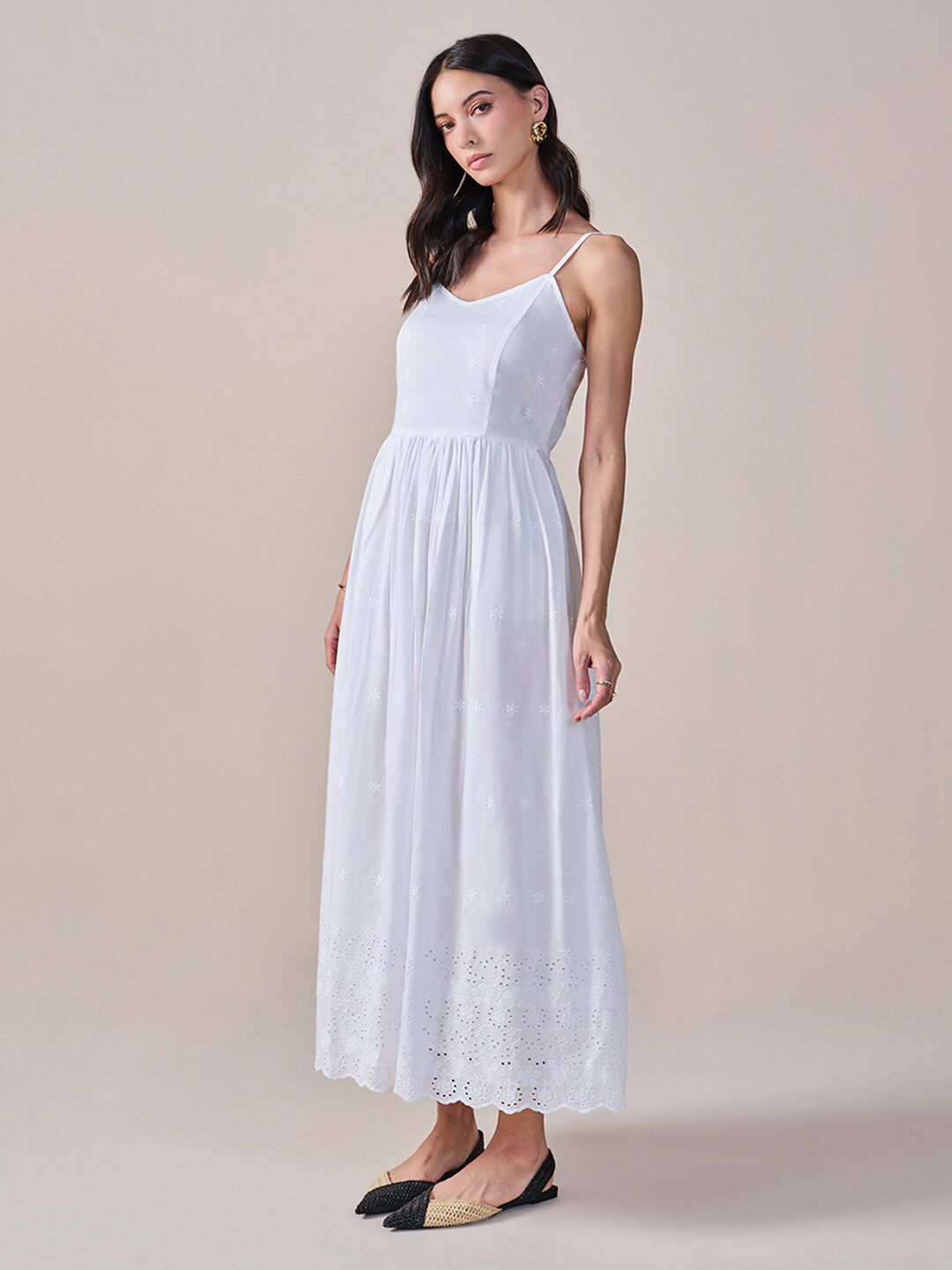 AND Shoulder Straps Fit & Flare Maxi Dress