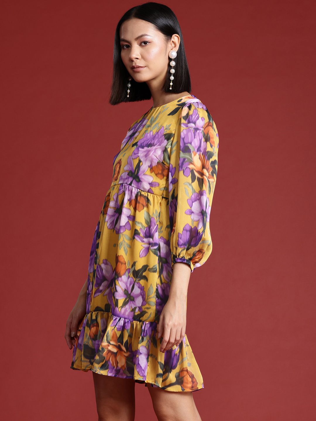 all about you Floral Print A-Line Mini Dress