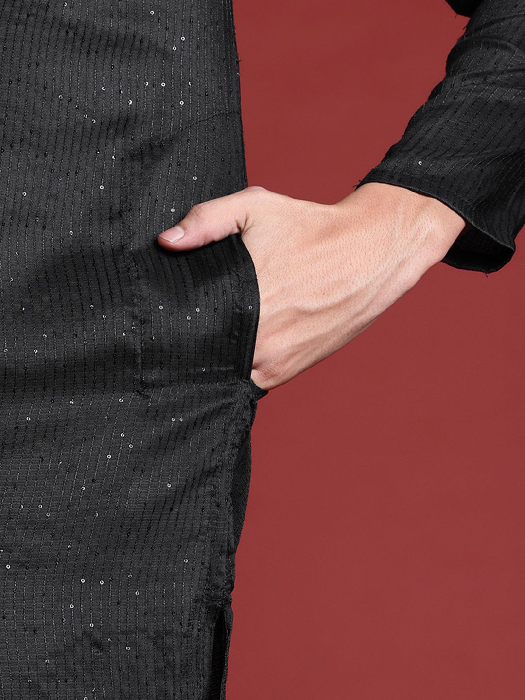 Anouk Tyohaar Collection Sequinned Asymmetric Kurta