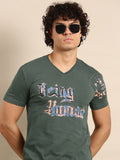 Being Human Graphic Typography Printed V-Neck Pure Cotton Slim Fit T-shirt
