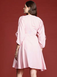 all about you Flared Sleeve Wrap Dress