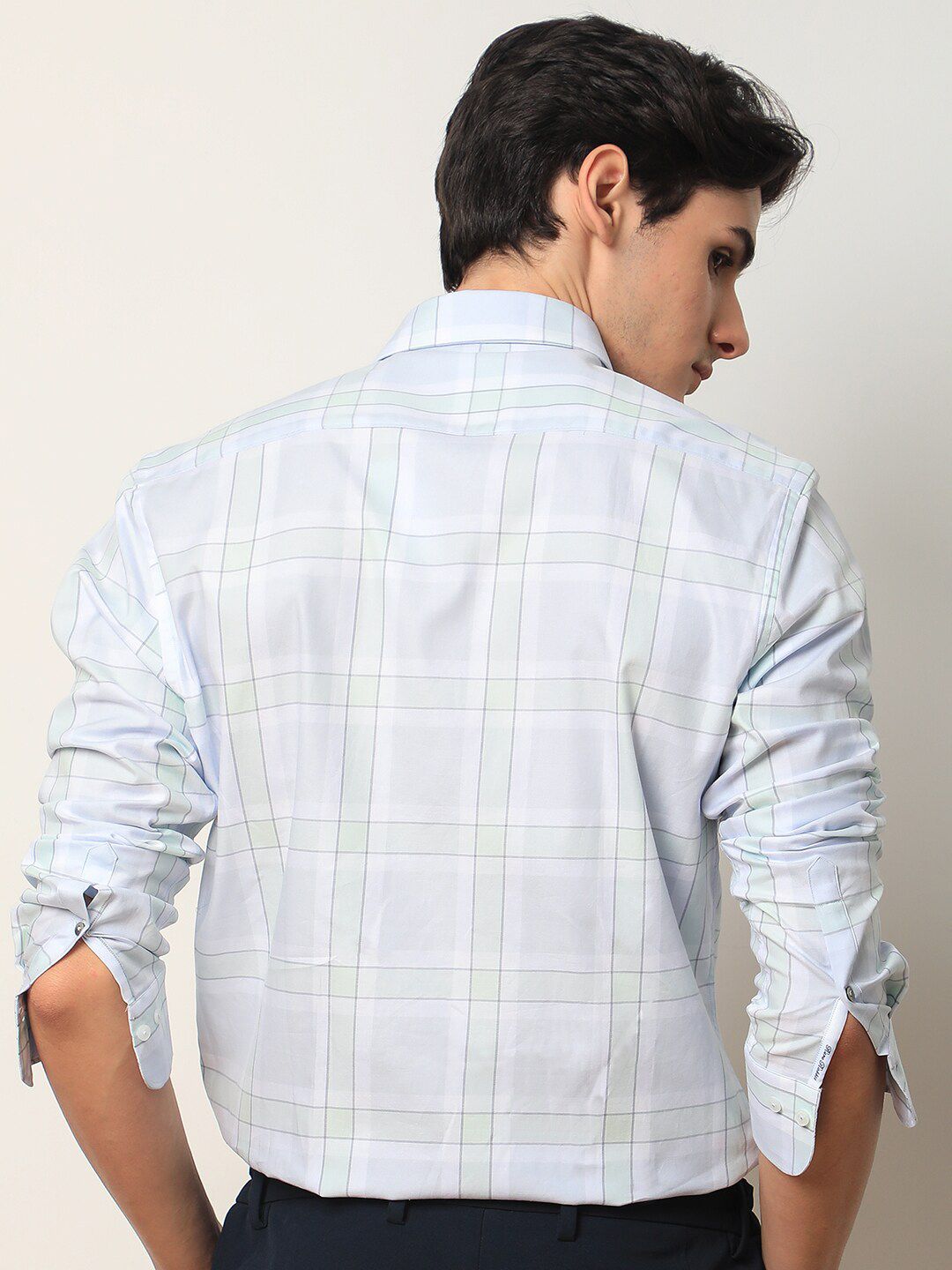 RARE RABBIT Men Tarkin Slim Fit Tartan Checked Cotton Shirt