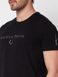 SPYKAR Typography Printed Round Neck Cotton Slim Fit T-shirt