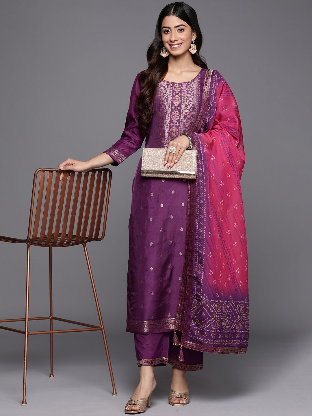 Libas Floral Kurta with Trousers & With Dupatta