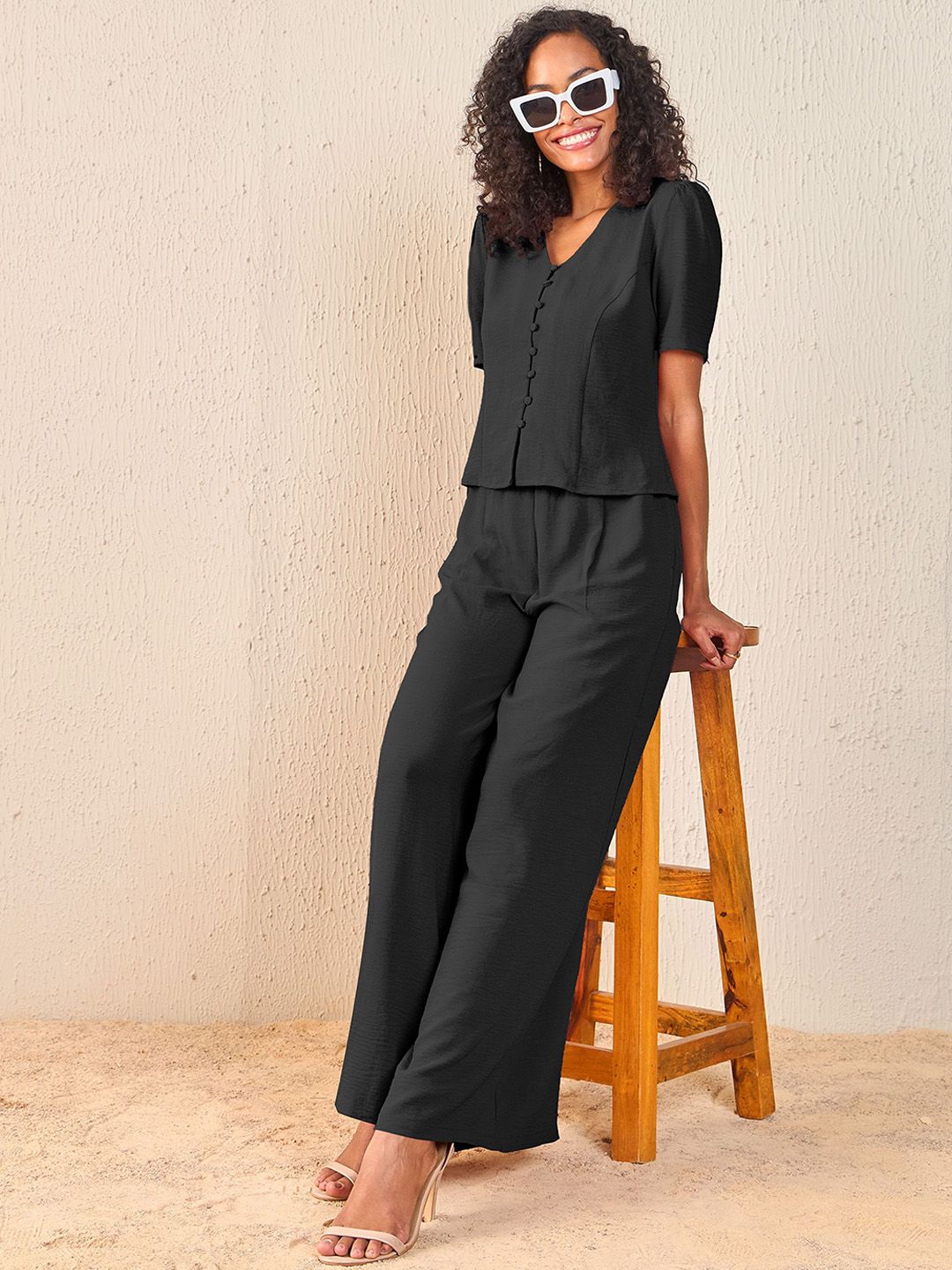 SASSAFRAS V-Neck Top With Palazzo