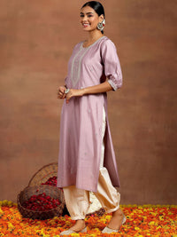 Gerua By Libas Floral Embroidered Puff Sleeves Sequinned Straight Kurta