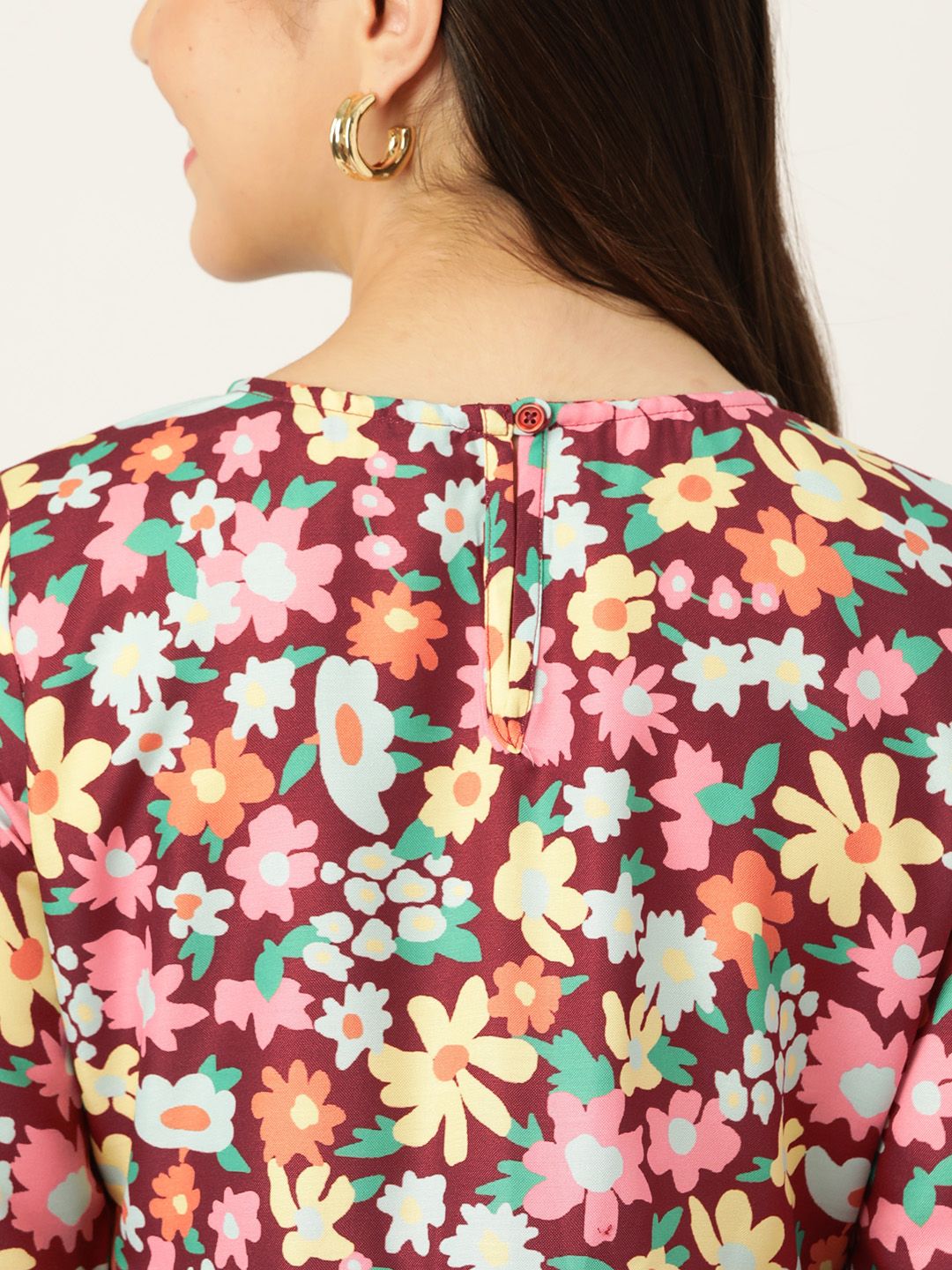 DressBerry Floral Print Bell Sleeves Top