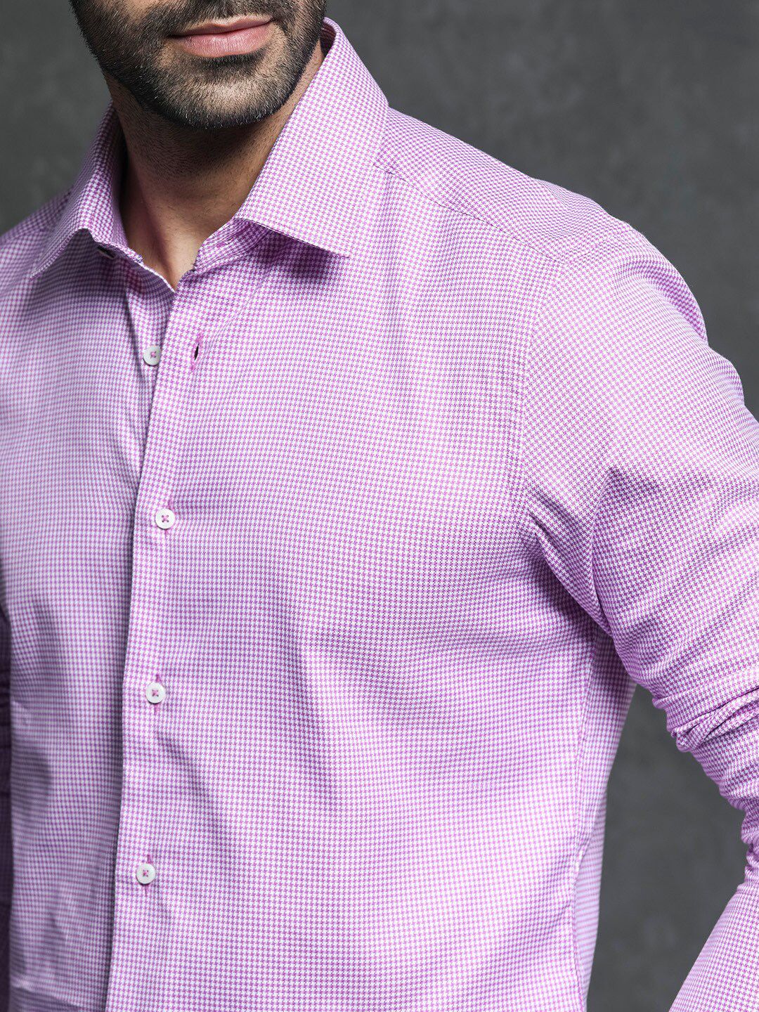 RARE RABBIT Men Genium Slim Fit Checked Cotton Shirt