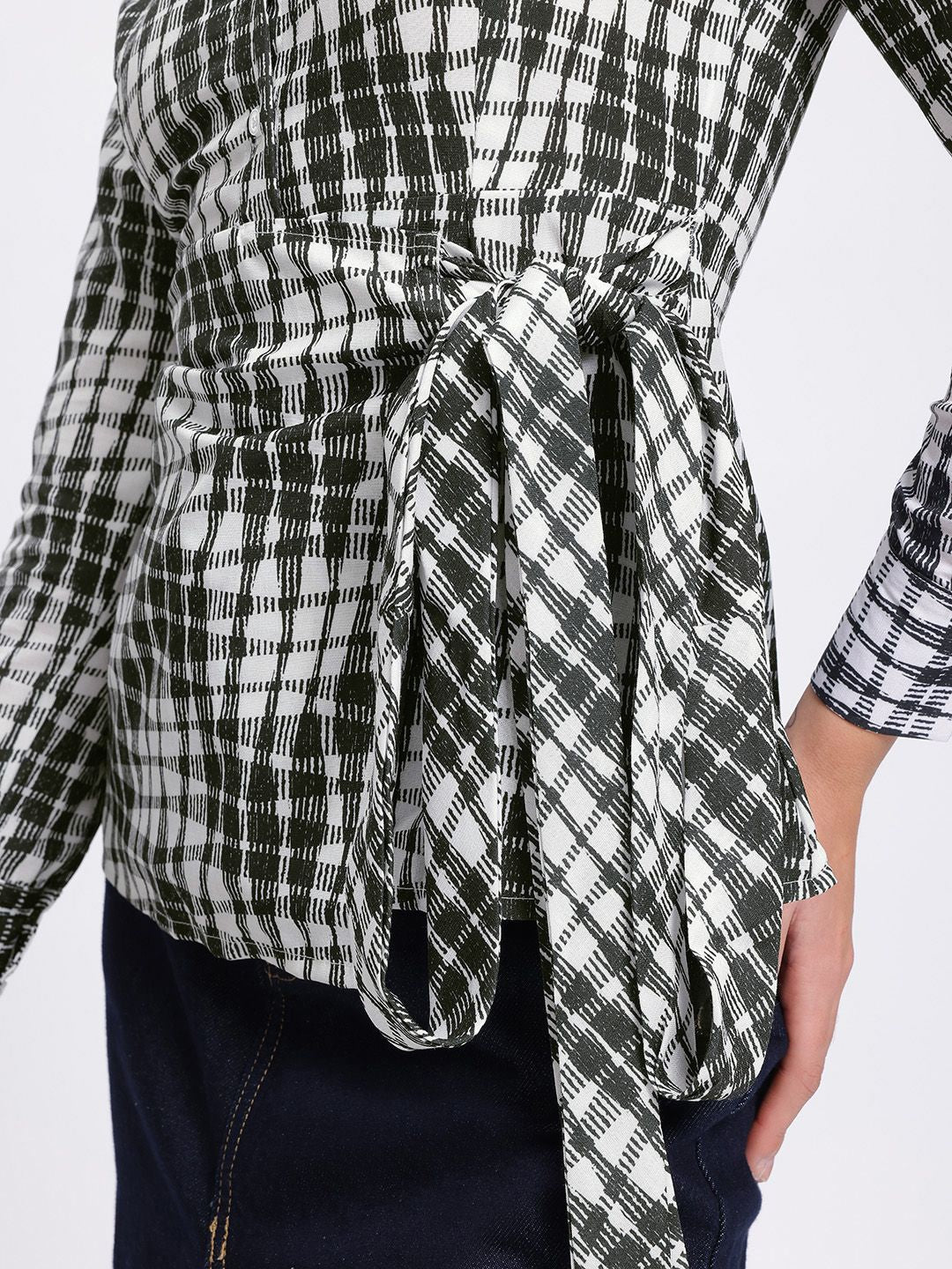 DressBerry Monochrome Magic Wrap-Style Top