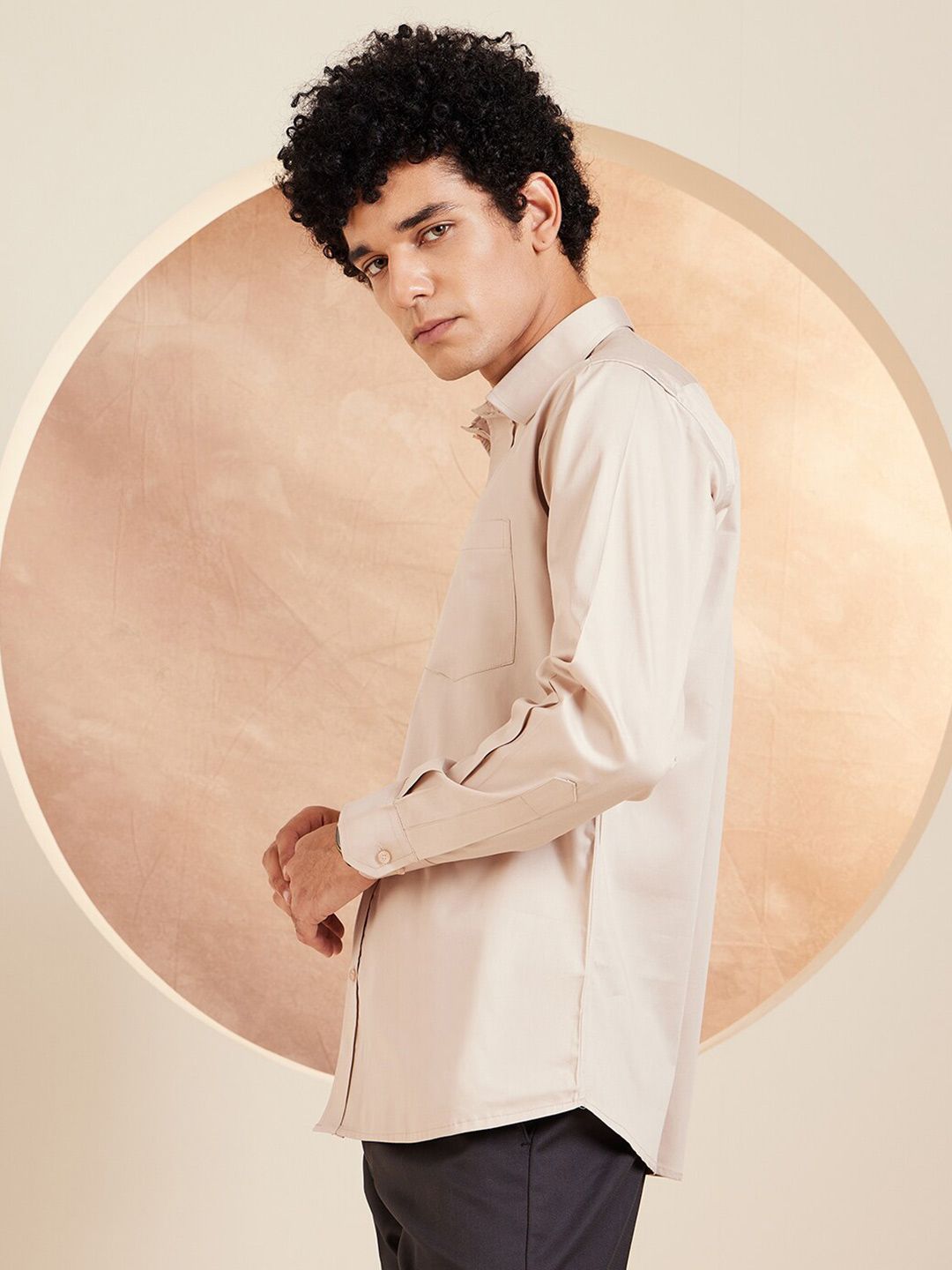 DENNISON Brand Logo Cotton Satin Shirt