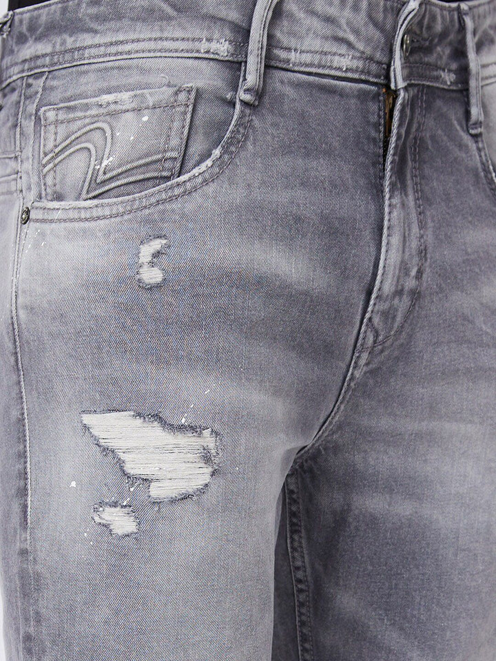 SPYKAR Men Kano Tapered Fit Mildly Distressed Heavy Fade  Jeans