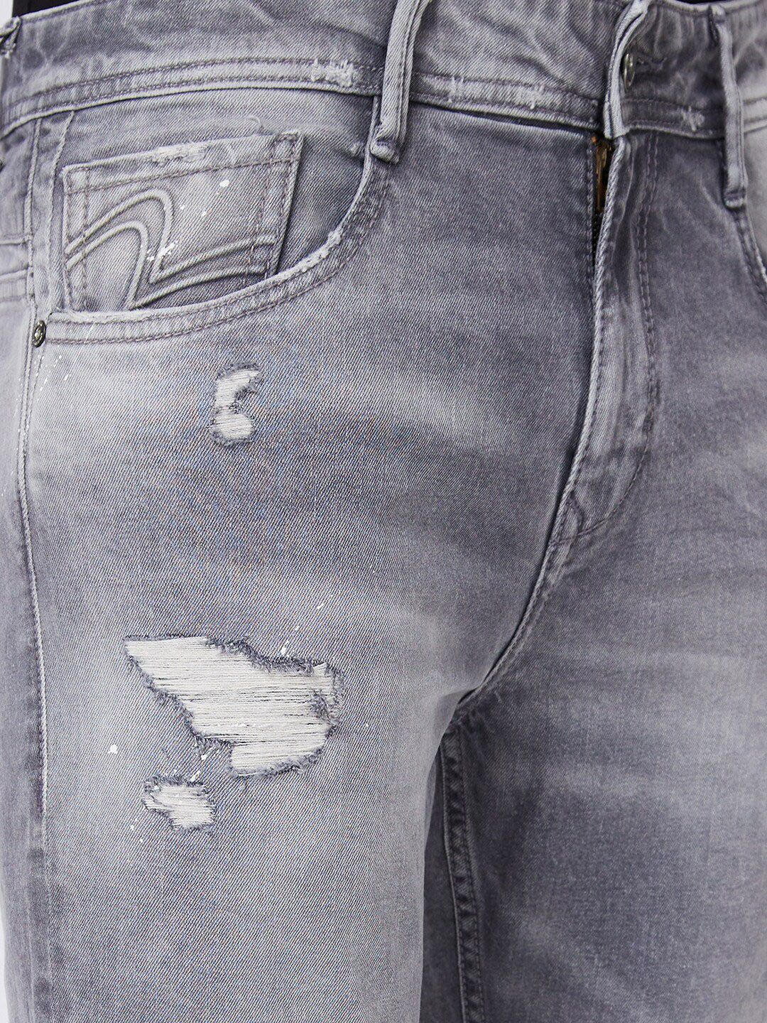 SPYKAR Men Kano Tapered Fit Mildly Distressed Heavy Fade  Jeans