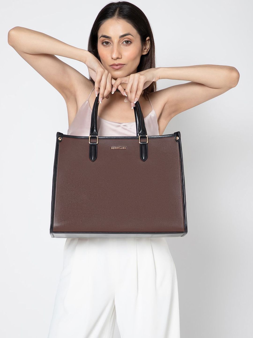 Berrylush Women Solid Structured Casual Tote Bag