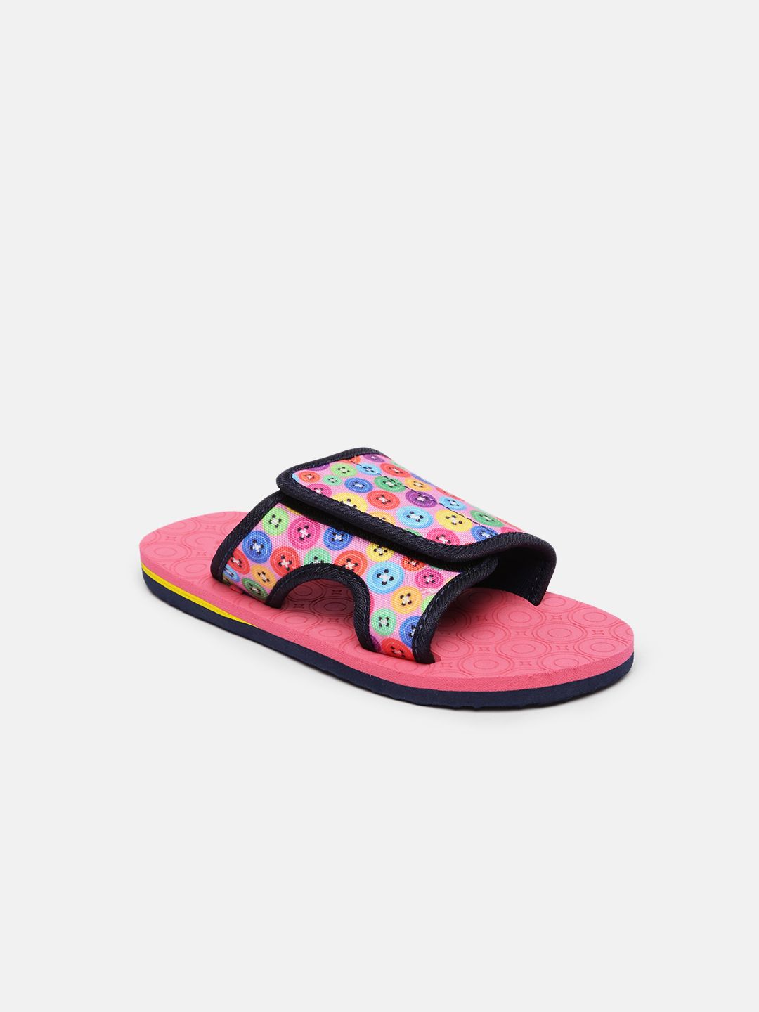 YK Girls Pink Printed Sliders