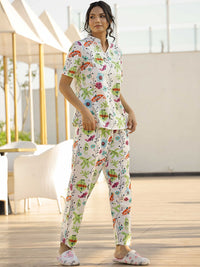 SANSKRUTIHOMES Women Printed Pure Cotton Night suit