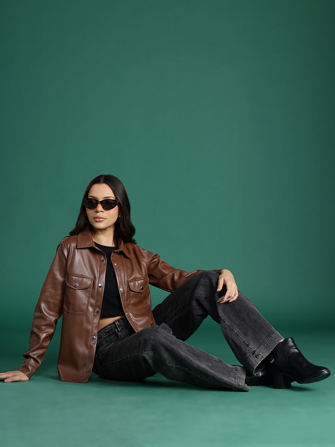 DressBerry Faux Leather Shacket