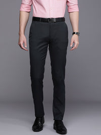 Raymond Men Self Design Textured Slim Fit Formal Trousers