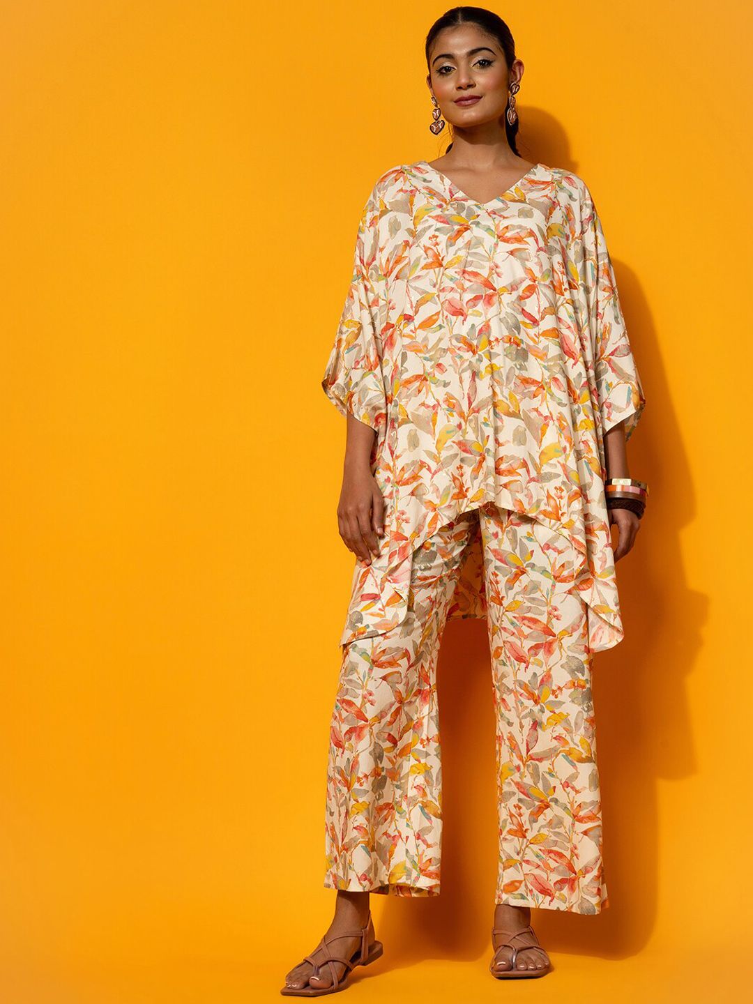 Libas Printed Kaftan & Palazzos Co-Ords Set