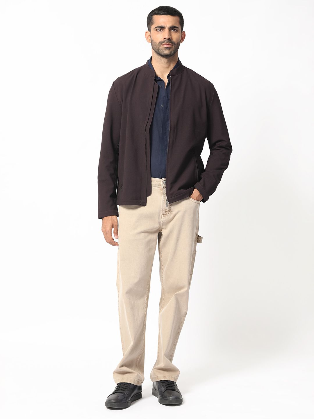 RARE RABBIT Men Rion Tailored Fit Mock Collar Jacket