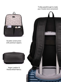 ZOUK Geometric Printed Backpack with Compression Straps Up to 16 inch