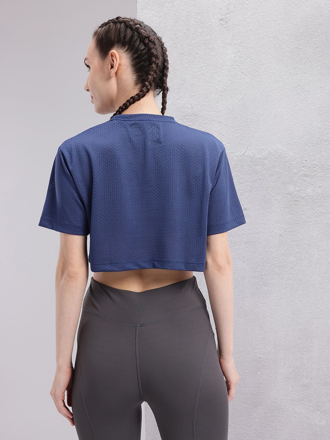 HRX by Hrithik Roshan Brand Logo Printed Training Crop T-shirt