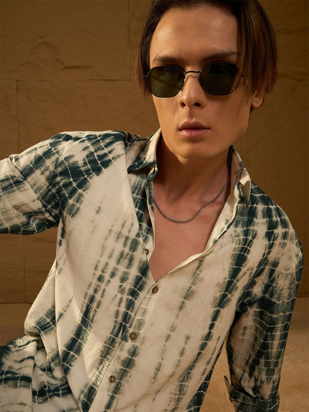 Dennison Men Tie and Dye Oversized Pure Cotton Shirt