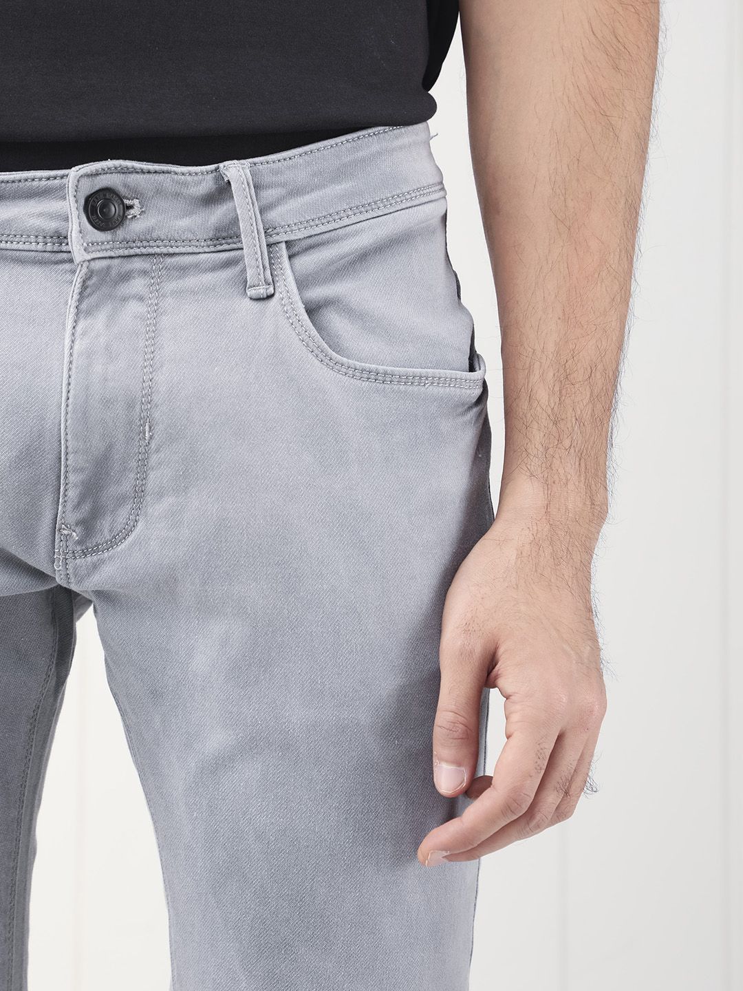 RARE RABBIT Men Velles Slim Fit Mid-Rise Cotton Jeans