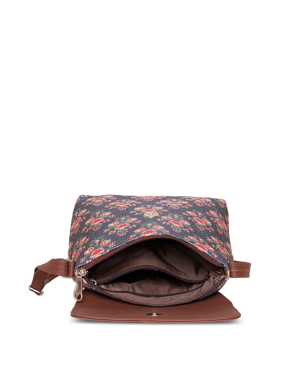 ZOUK Geometric Printed Structured Sling Bag
