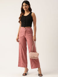 STREET 9 Women Pure Cotton Wide Leg Cargos Trouser