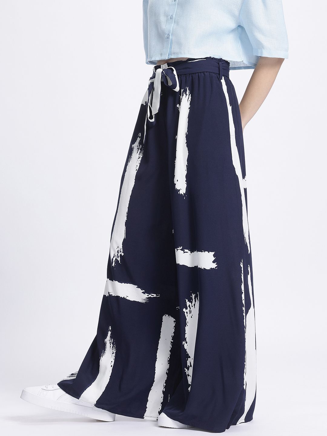 DressBerry Women Abstract Art Wide Leg Trousers