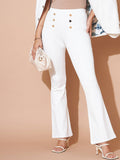 SASSAFRAS BASICS Women Bootcut Trousers Flared High-Rise Trousers